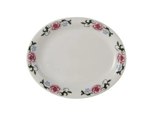 Tuxton Lch-096 Western Rose Oval Platter – 9.75" X 8", Classic China 1