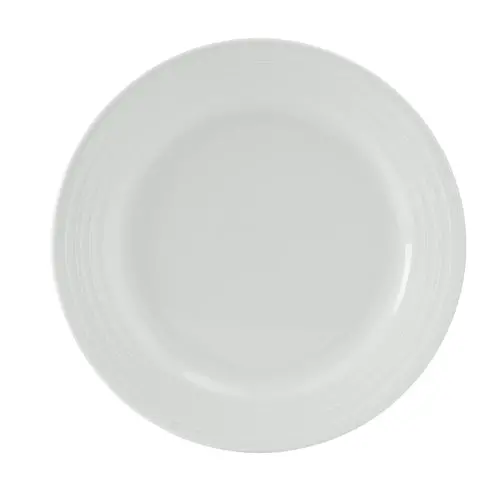 Tuxton Pacifica 6.25-Inch Bright White Embossed Porcelain Dinner Plate 1