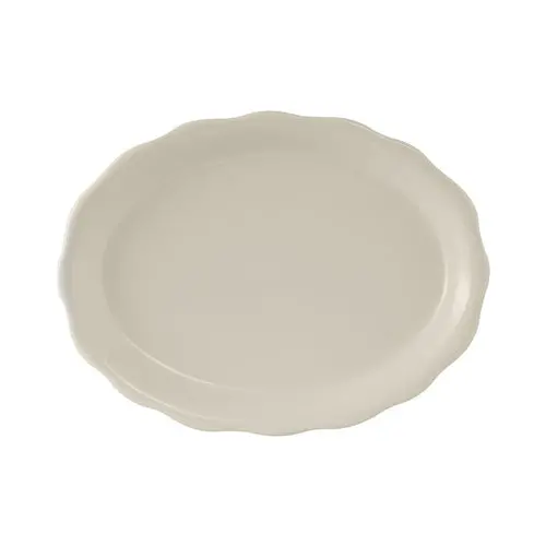 Tuxton Shell 12.625 X 9.375-Inch Scalloped Oval Eggshell Platter 1