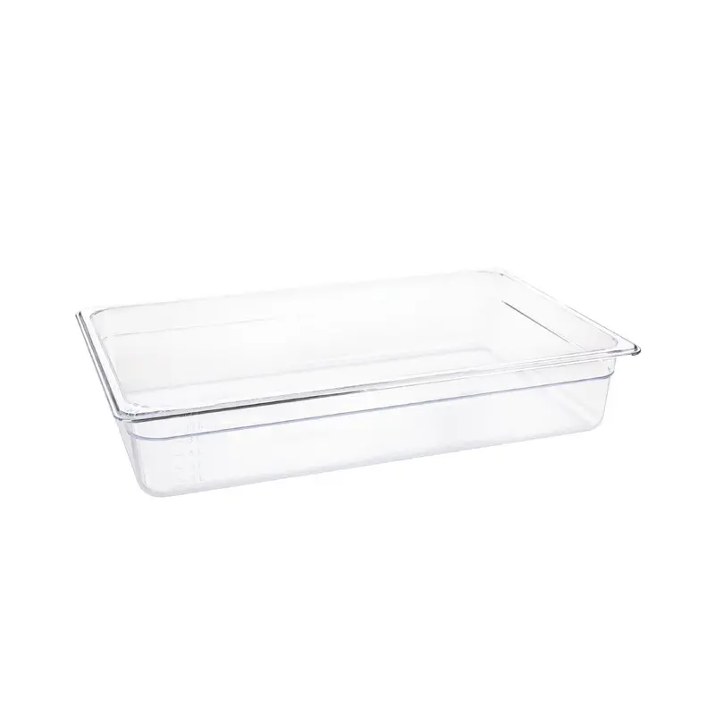 Vogue 1/1 Gastronorm Polycarbonate Tray – 100Mm Depth, Crystal Clear 1