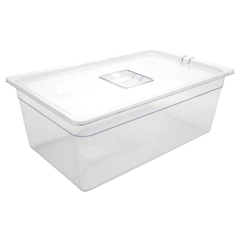 Vogue 1/1 Gn Clear Polycarbonate Container With Lid – 200Mm Depth 1