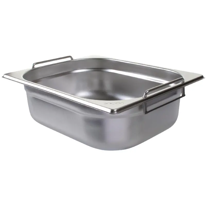 Vogue 1/2 Gastronorm Tray – Stainless Steel, 100Mm Depth, Ergonomic Handles (Model Cb183-A) 1