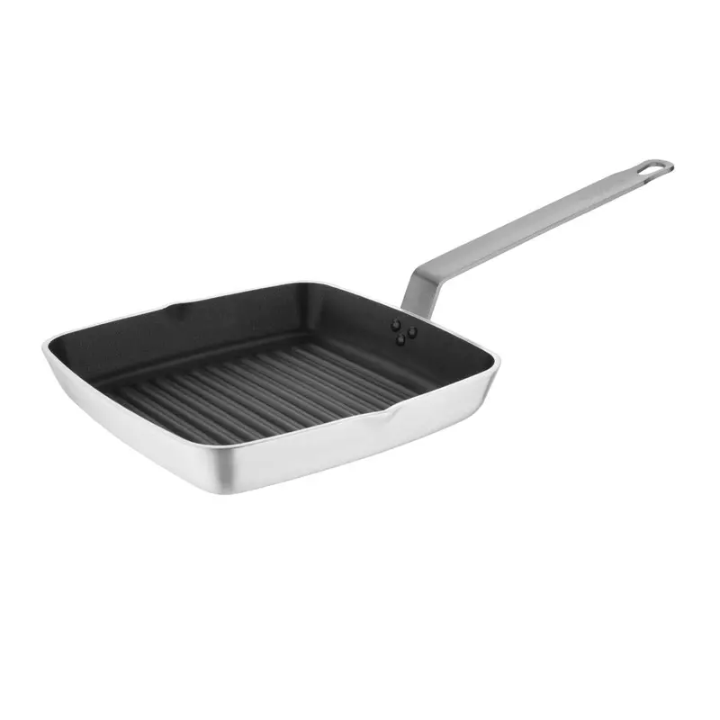 Vogue 240Mm Ribbed Non-Stick Square Skillet – Model Dl942 1