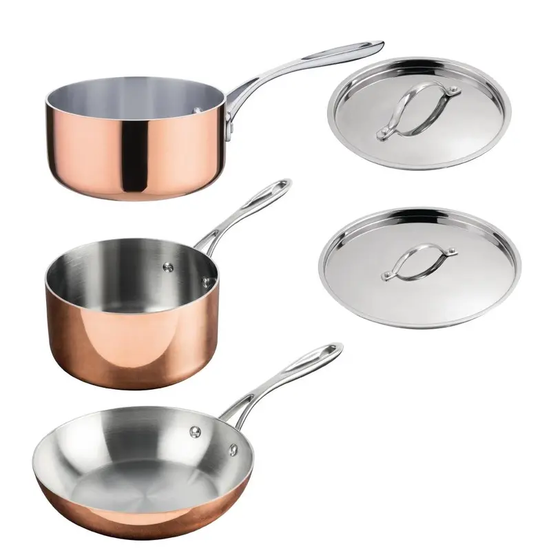 Vogue Cook Like A Pro Tri-Wall Copper 3-Piece Cookware Set – Sa655 1