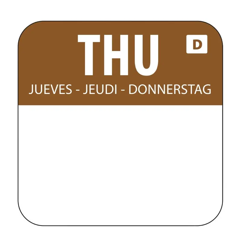 Vogue Dissolvable Day-Of-Week Food Label: Thursday – U780 1