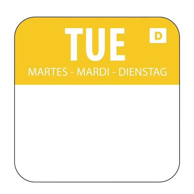 Vogue Dissolvable Day-Of-Week Food Label: Tuesday – U778 1