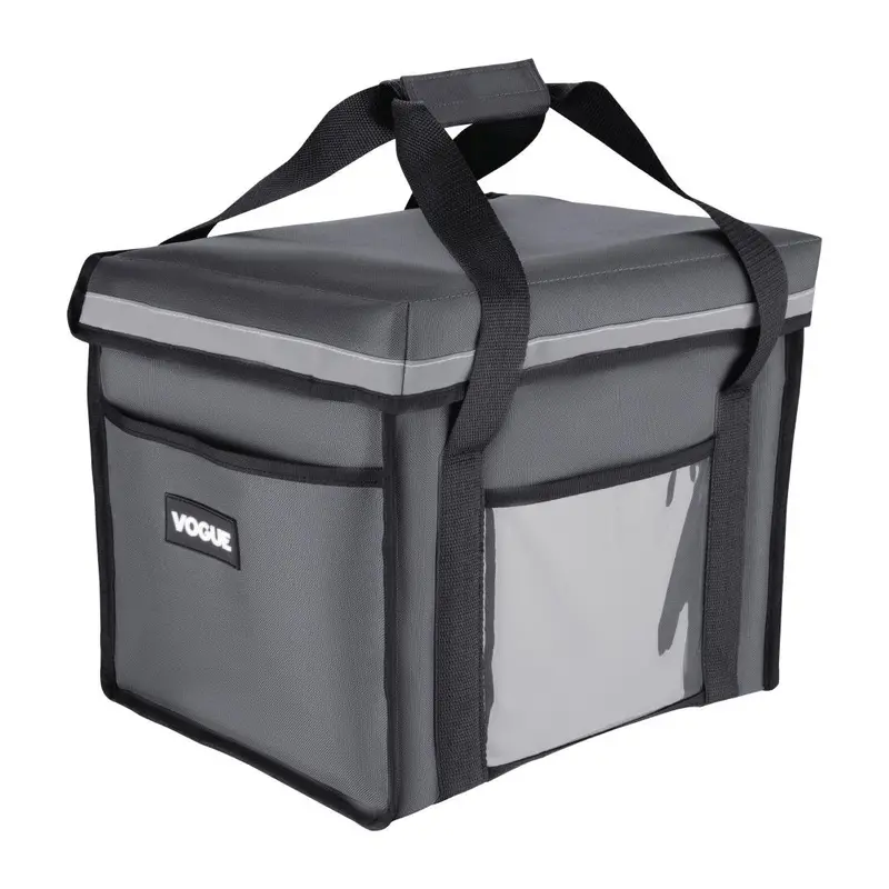 Vogue Fr225 Insulated Grey Folding Delivery Bag – 380 × 305 × 380 Mm 1