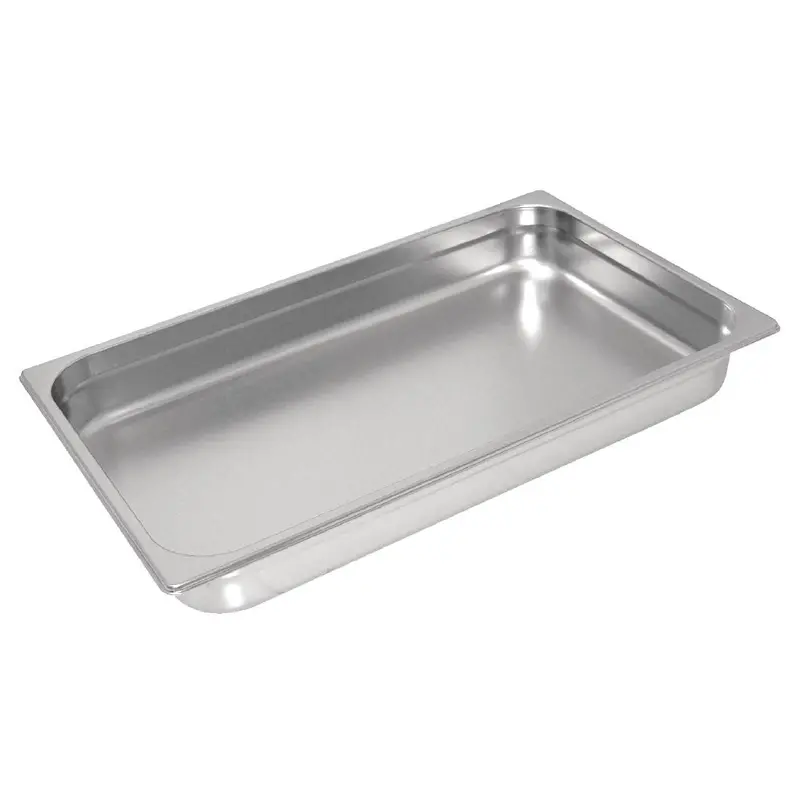 Vogue Heavy-Duty Stainless Steel Gn 1/1 Tray (65Mm Depth) – Gc963 1