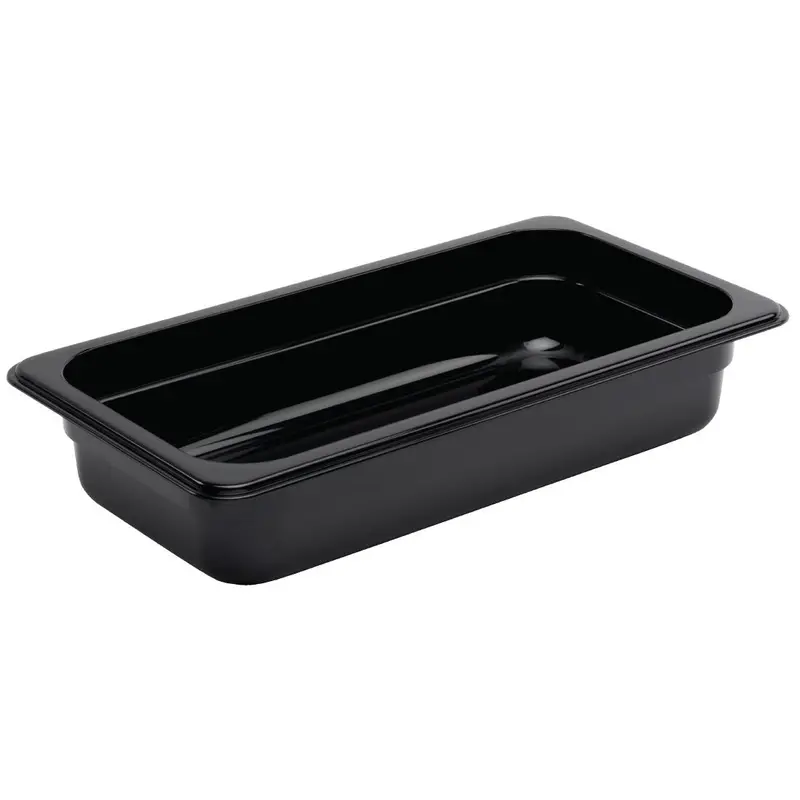 Vogue Matte Black Polycarbonate 1/3 Gn Tray – 65Mm Depth (U462) 1