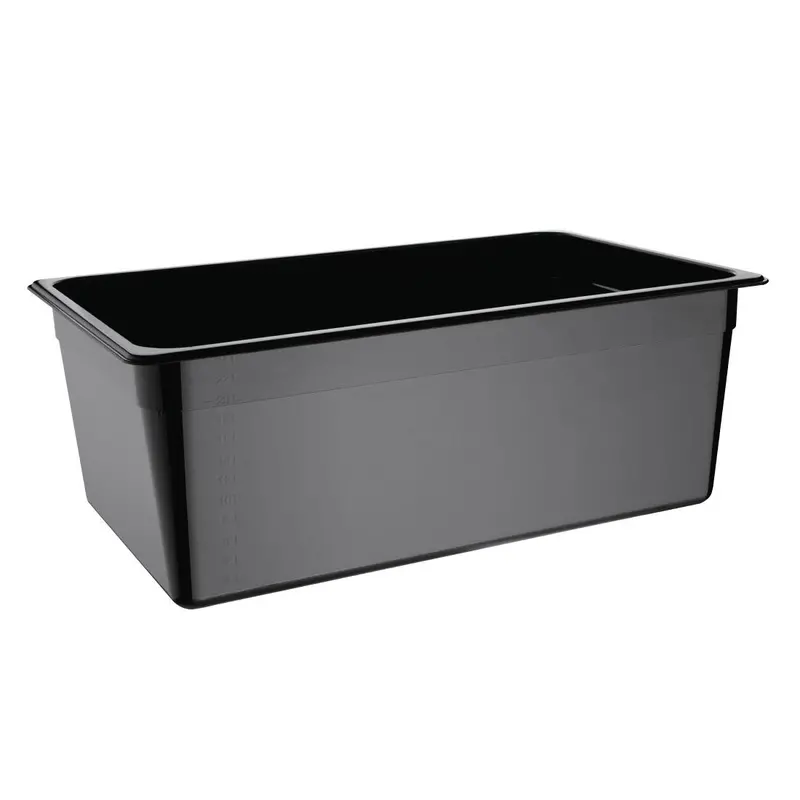 Vogue Matte Black Polycarbonate Full-Size Gn Tray – 200Mm Depth (U457) 1