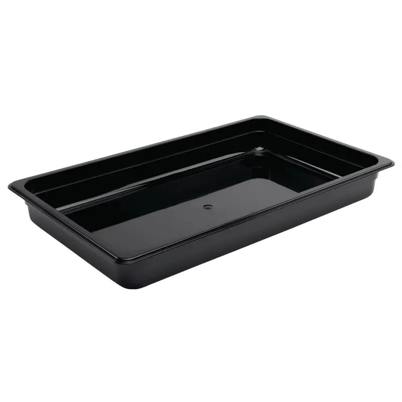 Vogue Matte Black Polycarbonate Full-Size Gn Tray – 65Mm Depth (U454) 1