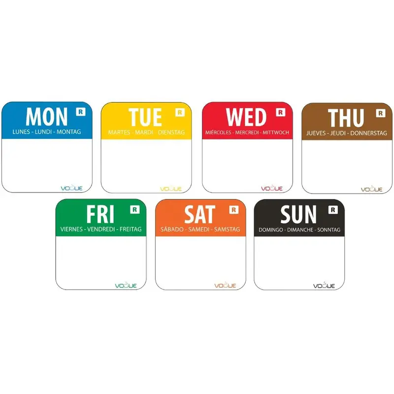 Vogue S151 Removable Weekly Food Date Labels – Peel-And-Use 1