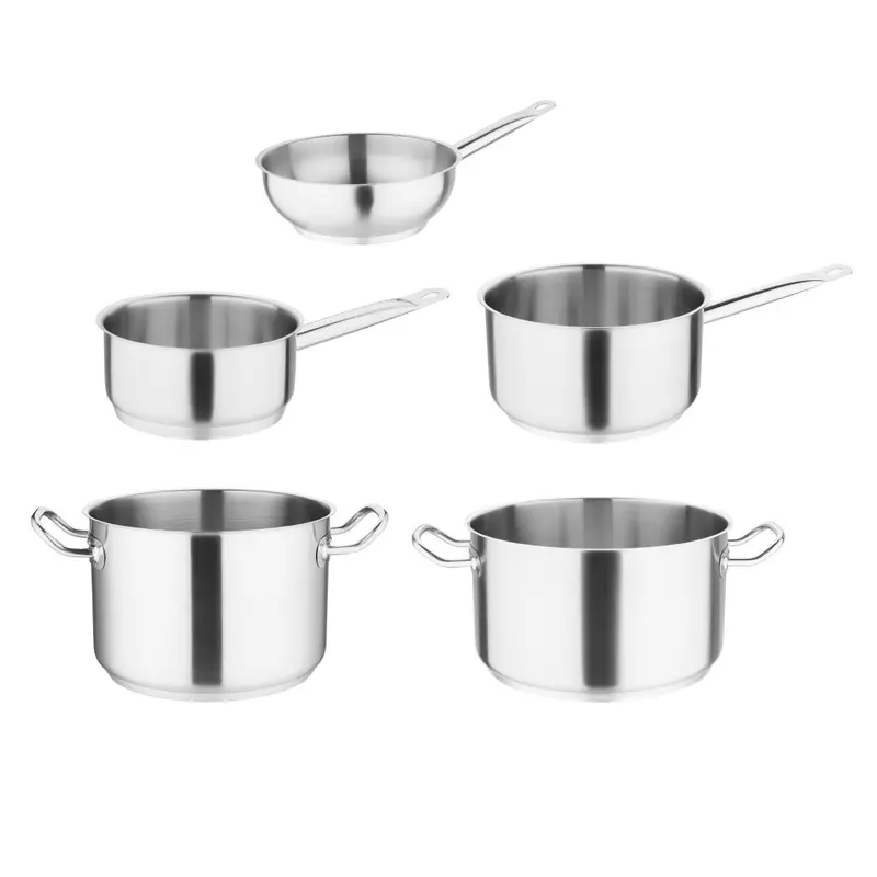 Vogue Stainless Steel Cookware Set – 5-Piece Casserole, Sauté & Stew Pan Bundle (S121) 1