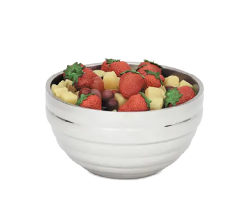 Vollrath Double-Wall Insulated Serving Bowl – 3.4 Qt Round With Beehive Texture, Stainless Steel 1