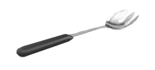 Vollrath Kool-Touch Notched Serving Spoon – Stainless Steel With Ergonomic Black Handle, 11.625" 1
