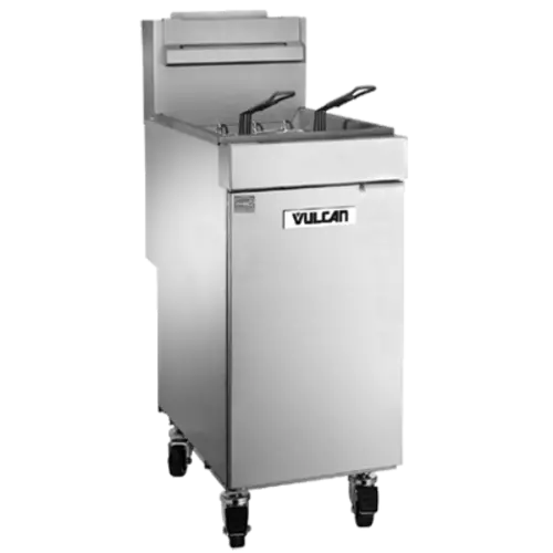 Vulcan 1Veg35M-1 Natural Gas Floor Fryer – 40 Lb Veg Series, 70,000 Btu 1