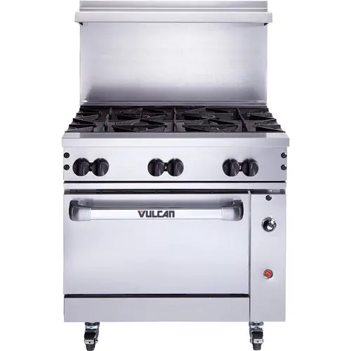 Vulcan 36S-6Bp 36-Inch 6-Burner Lp Gas Range With Standard Oven Base 1