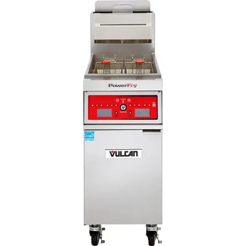Vulcan Powerfry3 Natural Gas Floor Fryer – 50 Lb Vat, Millivolt Control, No Filtration 1