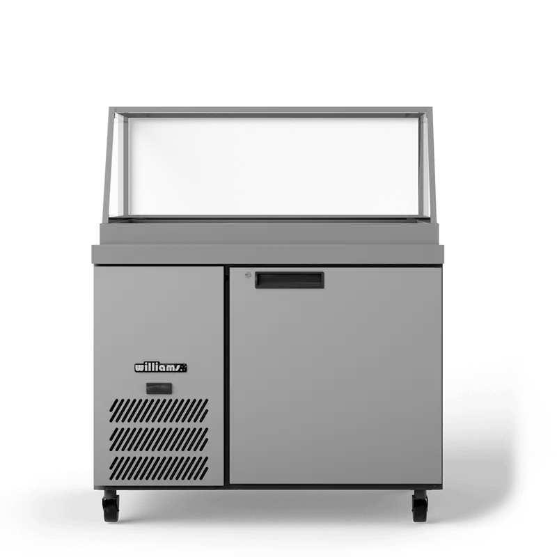 Williams Hsp3Ubass-000-N Banksia Prep Counter – 1-Door Stainless Steel, Flat Blown Air Well, No Canopy 1