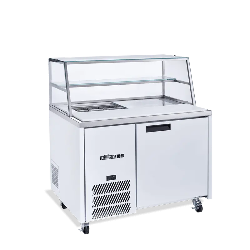 Williams Jade Colorbond Prep Counter Refrigerator – Single-Door White Blown-Air Sandwich Unit (No Canopy) 1