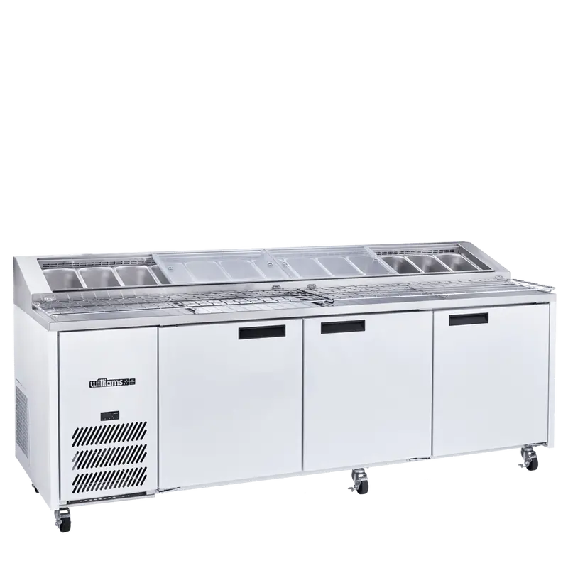 Williams Jade Hj3Pcba – 3-Door White Colorbond Pizza Prep Counter With Blown Air Cooling 1