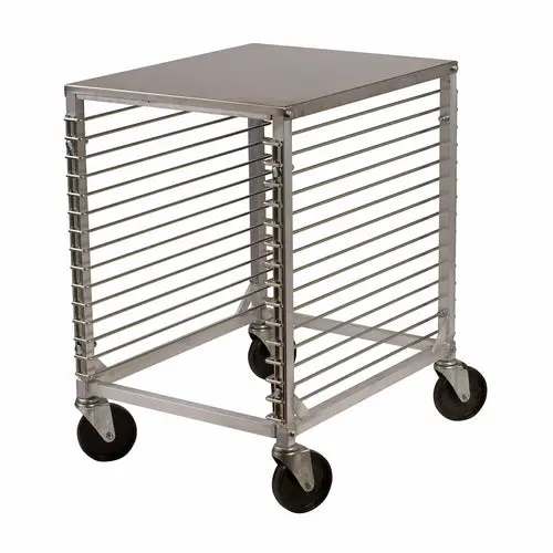 Winco Alrk-15 Fifteen-Tier Aluminum Sheet Pan Rack With Built-In Worktable Top 1
