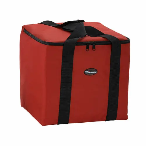 Winco Bgdv-12 Compact Red Insulated Pizza Delivery Bag – 12" X 12" X 12" 1