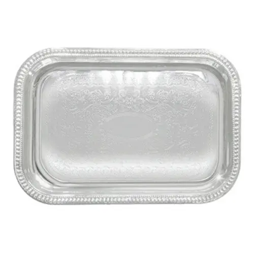 Winco Cmt-2014 20" X 14" Chrome-Plated Rectangular Serving Tray 1