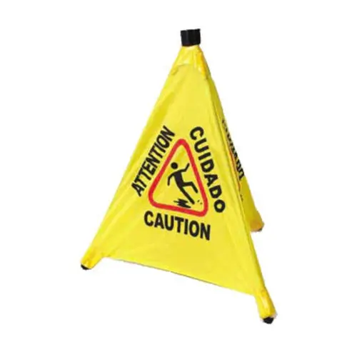 Winco Csf-4 Pop-Up Safety Cone With Caution Sign 1