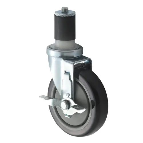Winco Ct-1B Brake-Enabled Stem Caster Set – 5" For Work Tables And Mobile Equipment 1