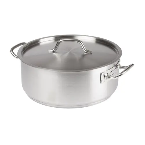 Winco Sslb-15 15-Quart Stainless Steel Brazier With Secure-Fit Cover 1
