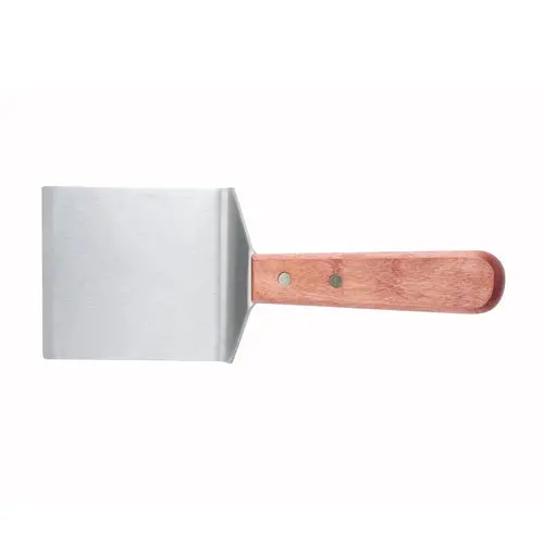 Winco Tn46 Steak And Burger Turner – 4-1/8" X 3-3/4" Offset Stainless Blade With Wood Handle 1
