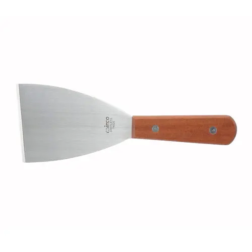 Winco Tn526 All-Purpose Stainless Steel Scraper – 4-1/2" X 3-1/8" Blade With Wooden Grip 1