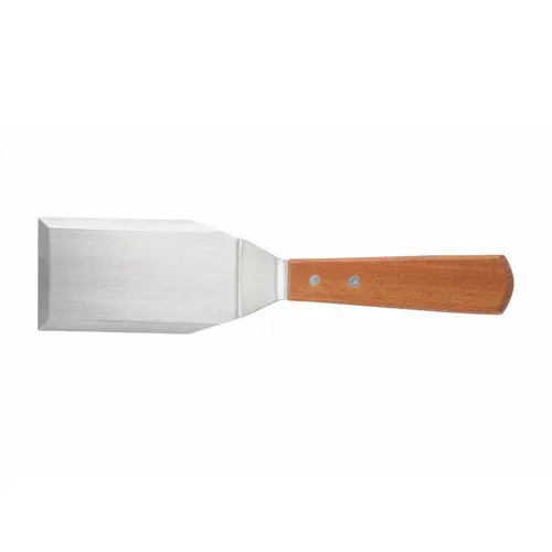 Winco Tn719 Heavy-Duty Hamburger Turner – 5-1/8" X 2-7/8" Offset Stainless Blade With Wood Handle 1