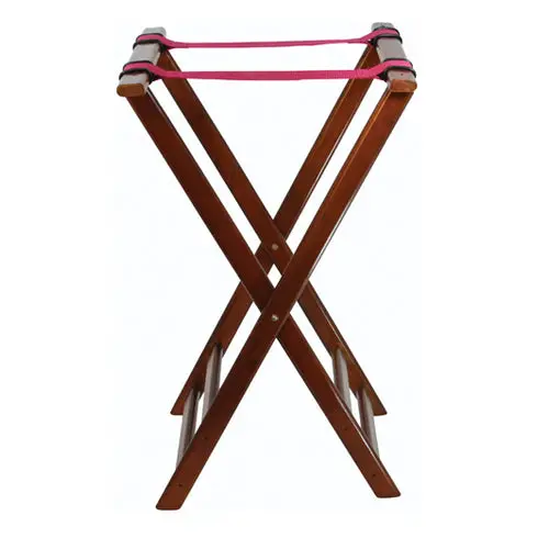 Winco Tr-33W Walnut-Finished Rubberwood Folding Tray Stand – 32" Tall, Space-Saving Design 1