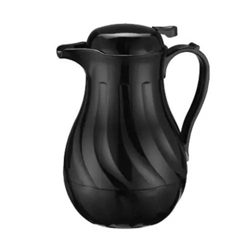 Winco Vsw-64K Insulated Beverage Dispenser – 64-Ounce Black Swirl Push-Button Server 1