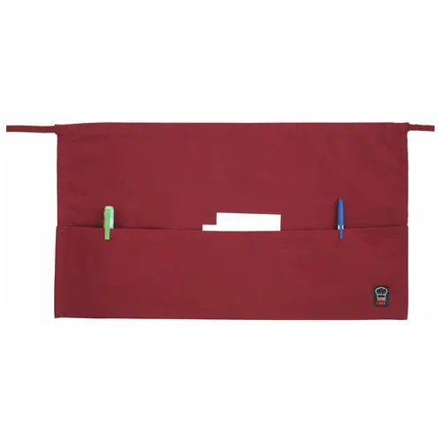Winco Wa-1221R Burgundy Waist Apron – Professional Three-Pocket Style For Culinary Staff 1